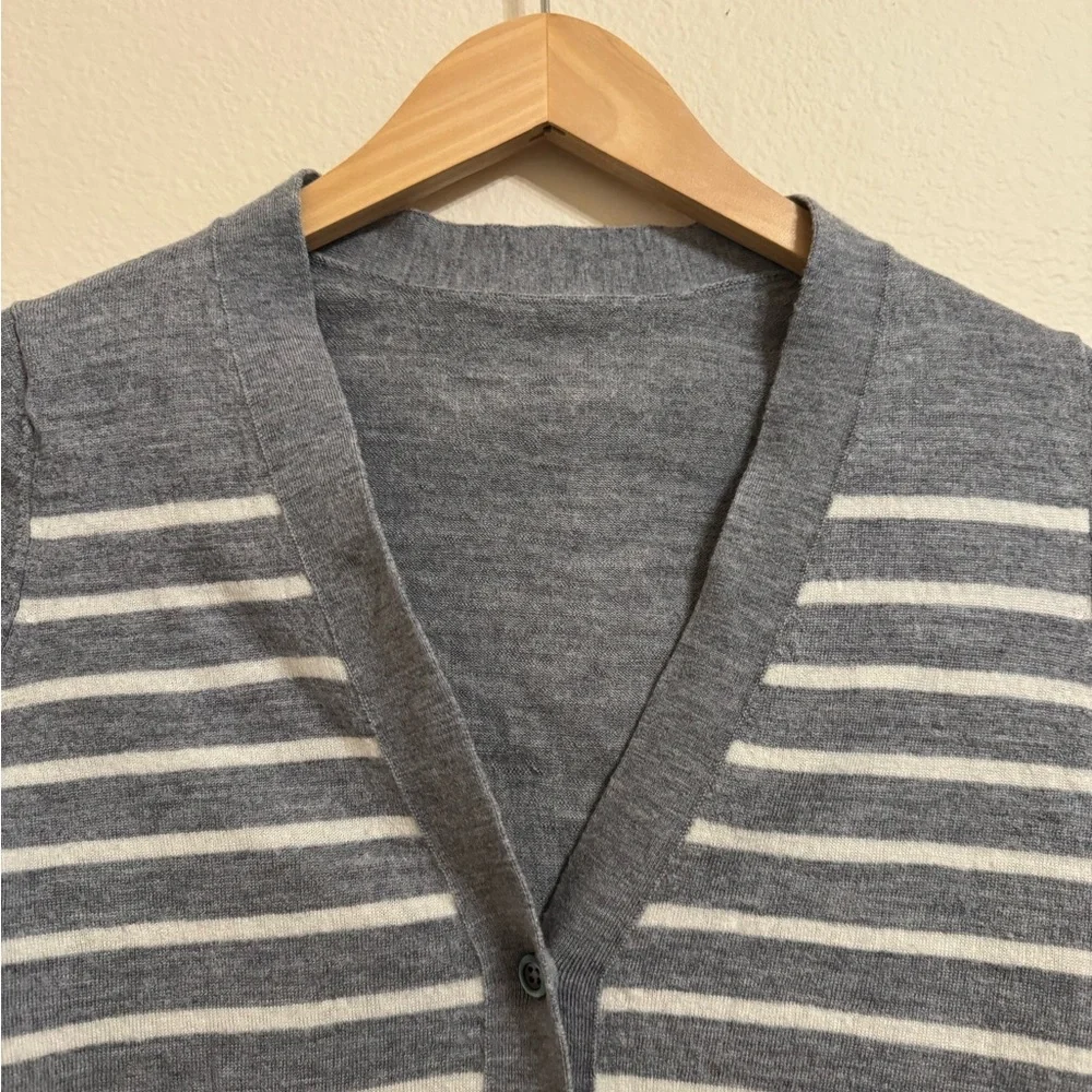 Kate Spade Broome Street Frenchie Bulldog Antoine Gray Wool Cardigan Sweater